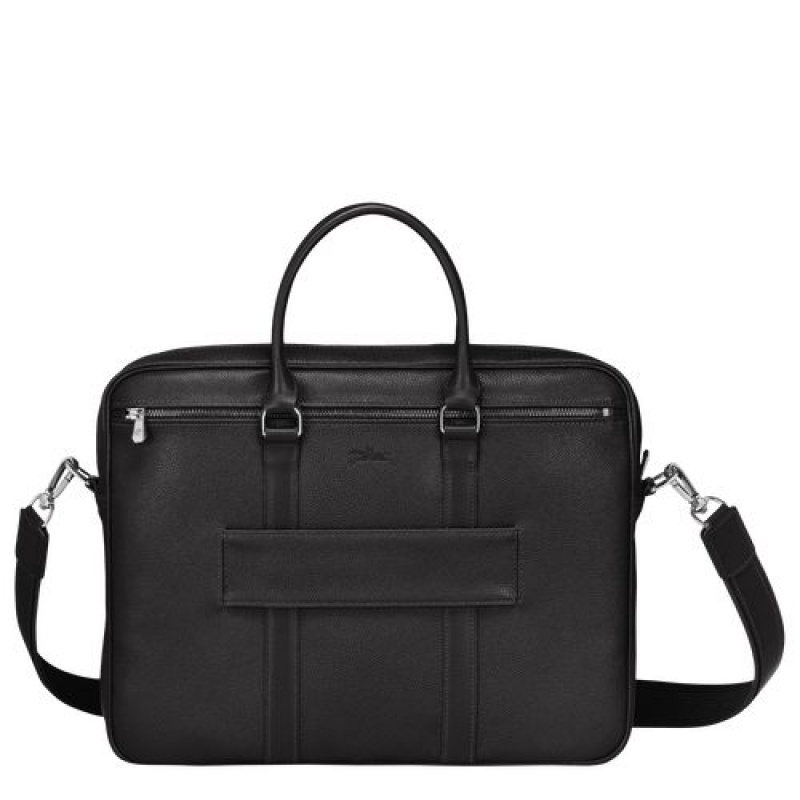 Longchamp Le Foulonne Briefcase S Black | CVK-810364