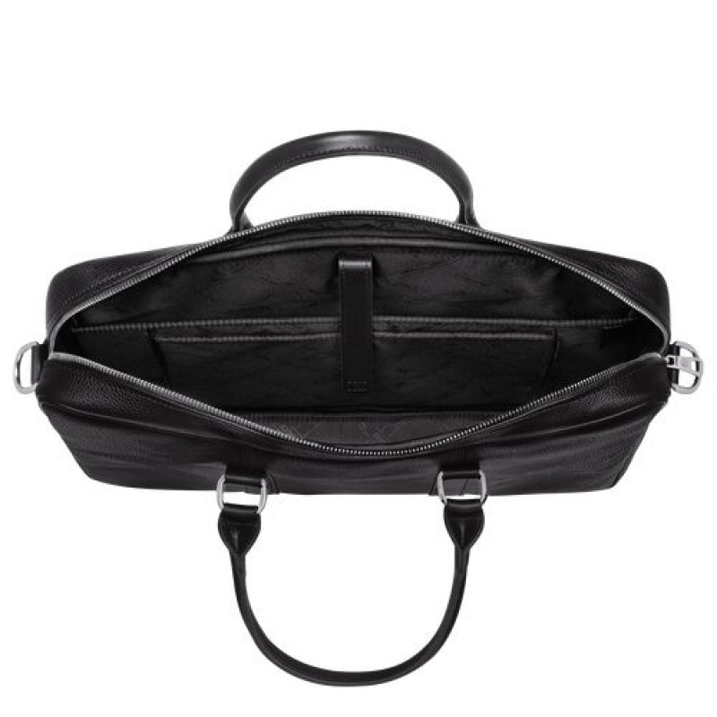 Longchamp Le Foulonne Briefcase S Black | CVK-810364