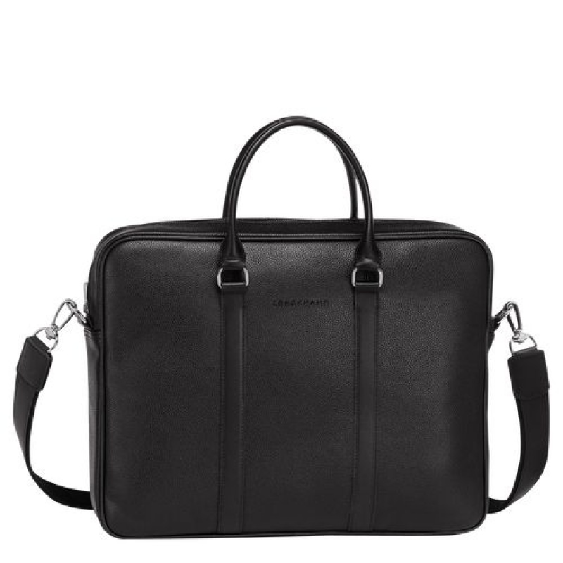 Longchamp Le Foulonne Briefcase S Black | CVK-810364