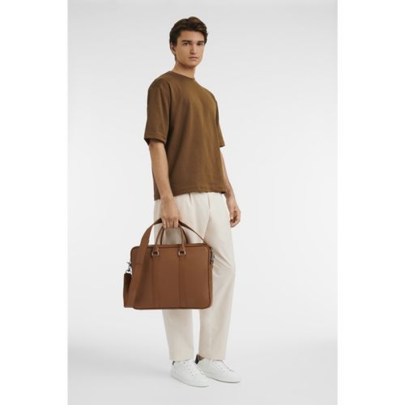 Longchamp Le Foulonne Briefcase S Caramel | FGX-201935