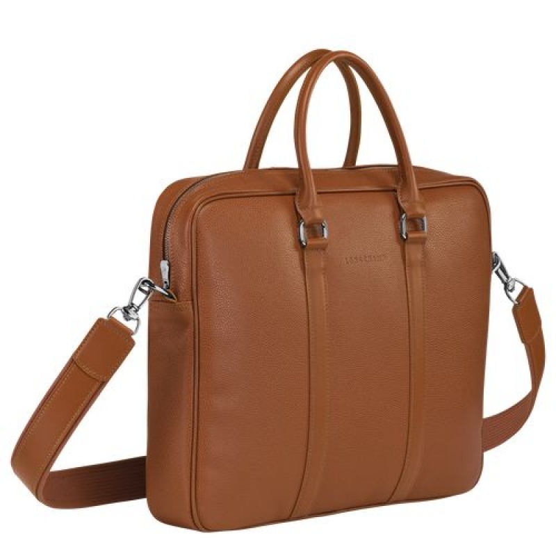 Longchamp Le Foulonne Briefcase S Caramel | FGX-201935