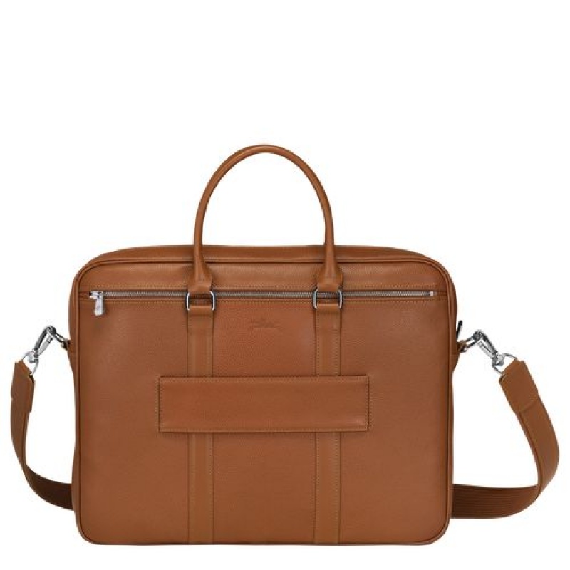 Longchamp Le Foulonne Briefcase S Caramel | FGX-201935