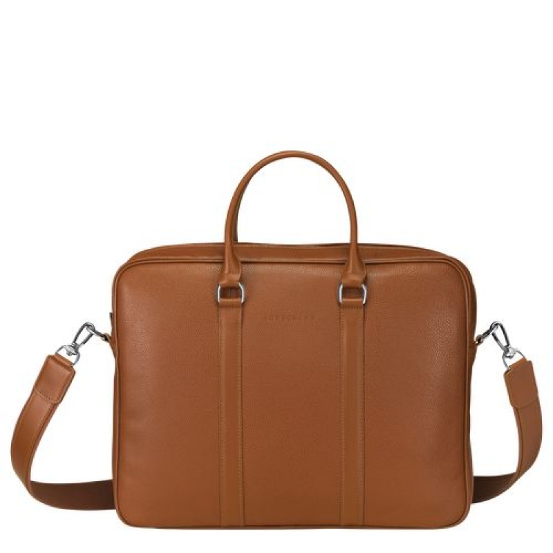 Longchamp Le Foulonne Briefcase S Caramel | FGX-201935