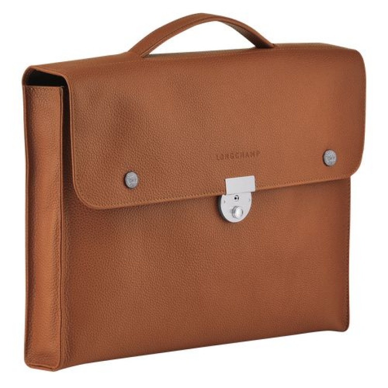 Longchamp Le Foulonne Briefcase S Caramel | CMZ-680371