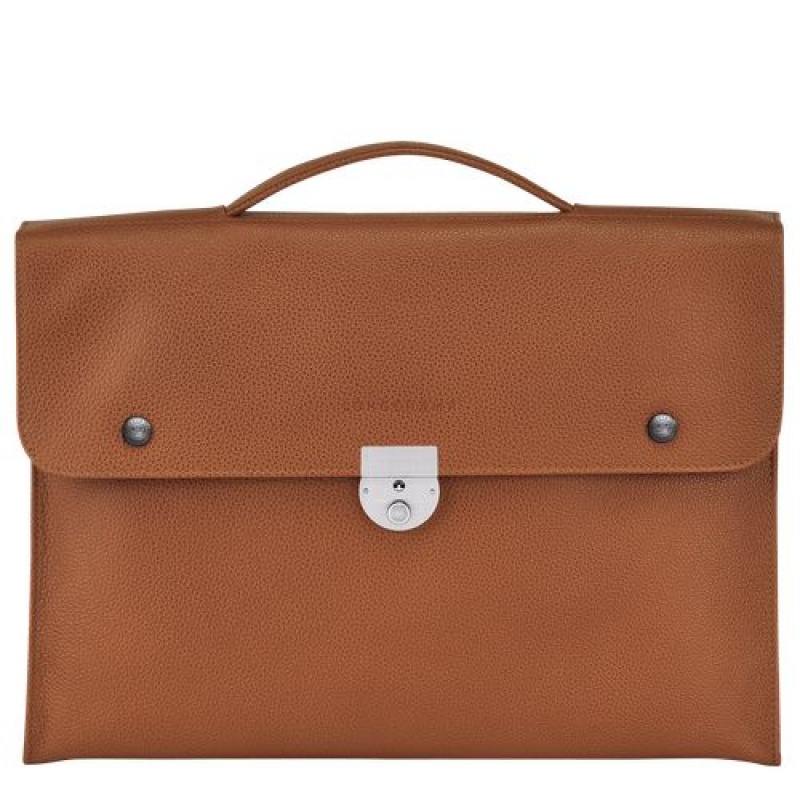 Longchamp Le Foulonne Briefcase S Caramel | CMZ-680371