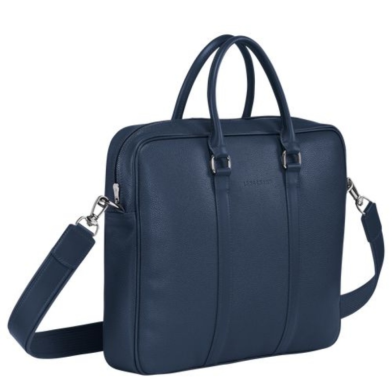 Longchamp Le Foulonne Briefcase S Navy | TCA-439250