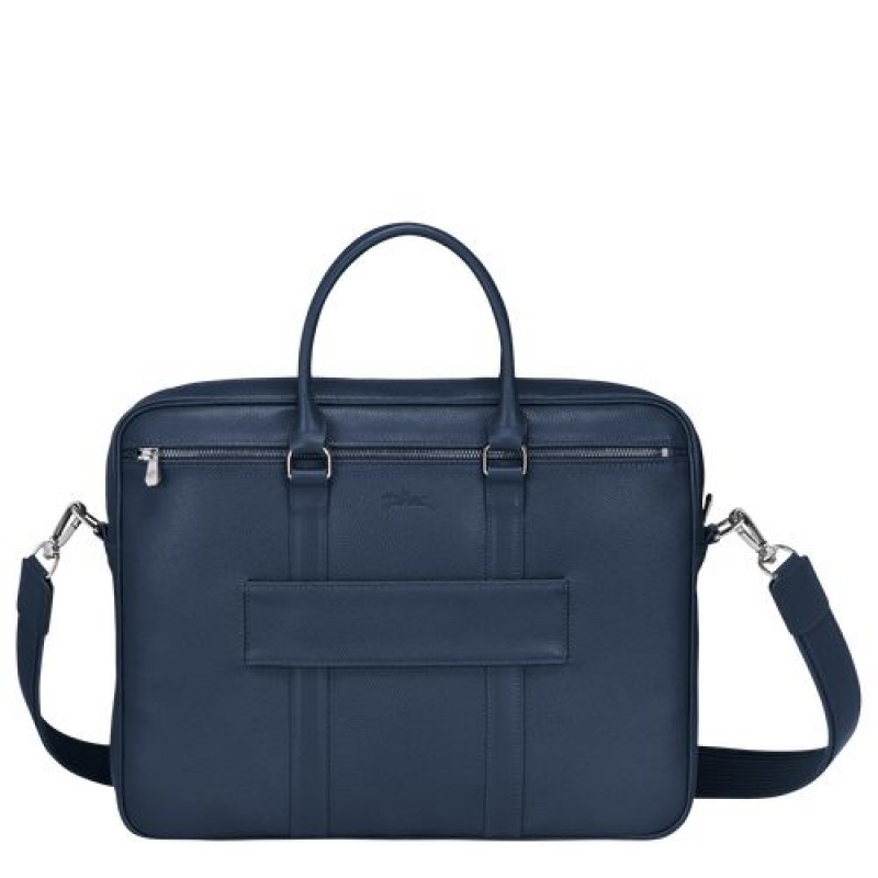 Longchamp Le Foulonne Briefcase S Navy | TCA-439250