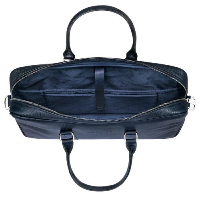 Longchamp Le Foulonne Briefcase S Navy | TCA-439250