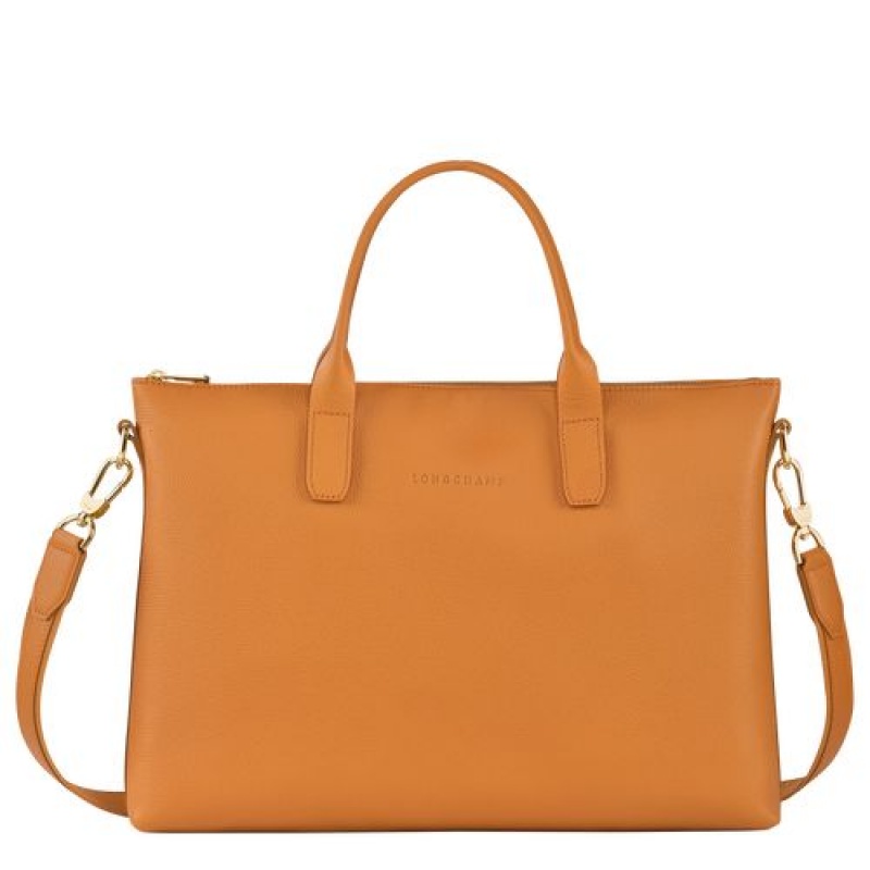 Longchamp Le Foulonne Briefcase S Saffron | WDJ-673482