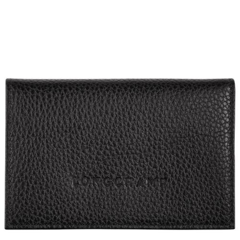 Longchamp Le Foulonne Card holder Black | EVH-786914