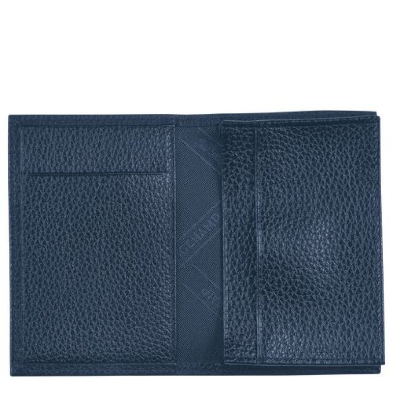 Longchamp Le Foulonne Card holder Navy | TSW-638270