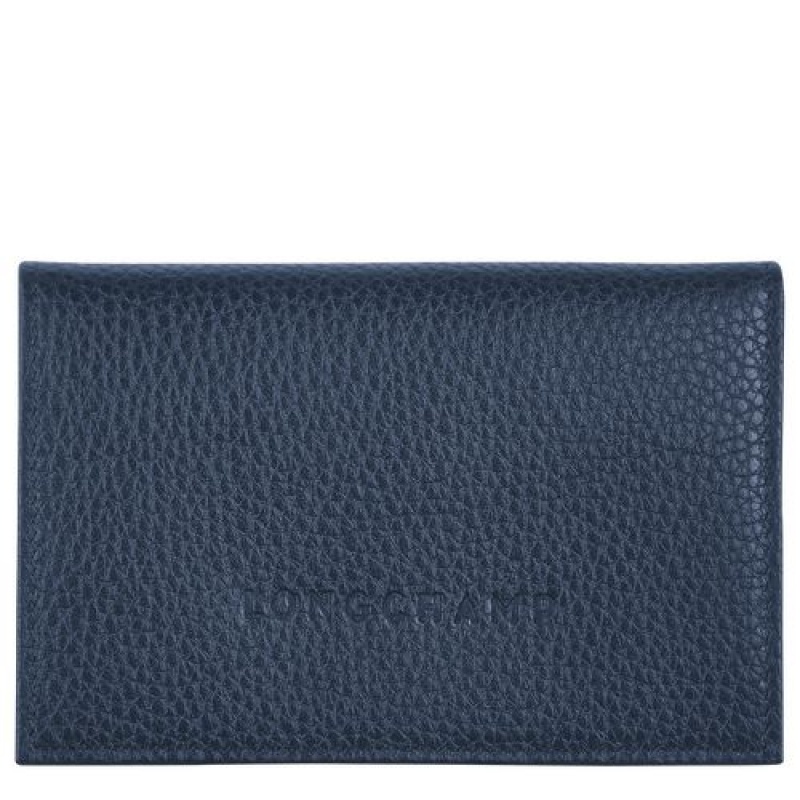 Longchamp Le Foulonne Card holder Navy | TSW-638270