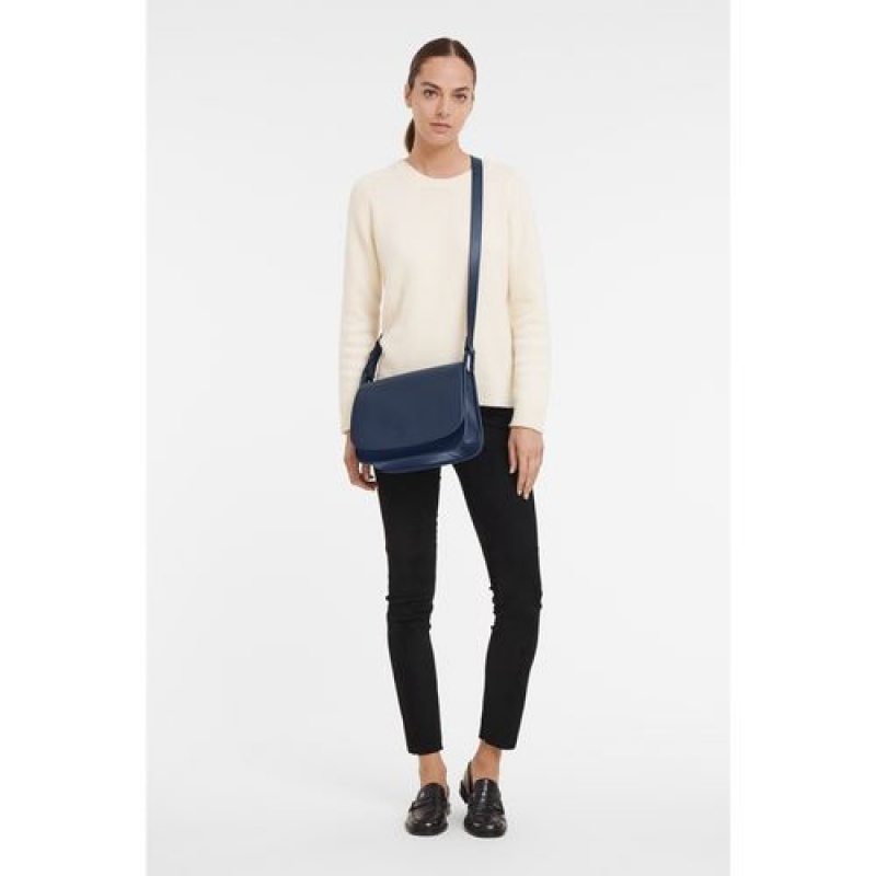 Longchamp Le Foulonne Crossbody bag L Navy | DGL-210946