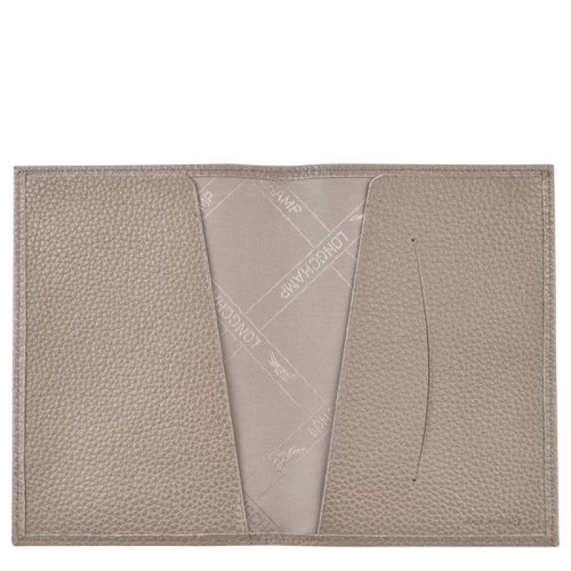 Longchamp Le Foulonne Passport cover Turtledove | FYE-235197