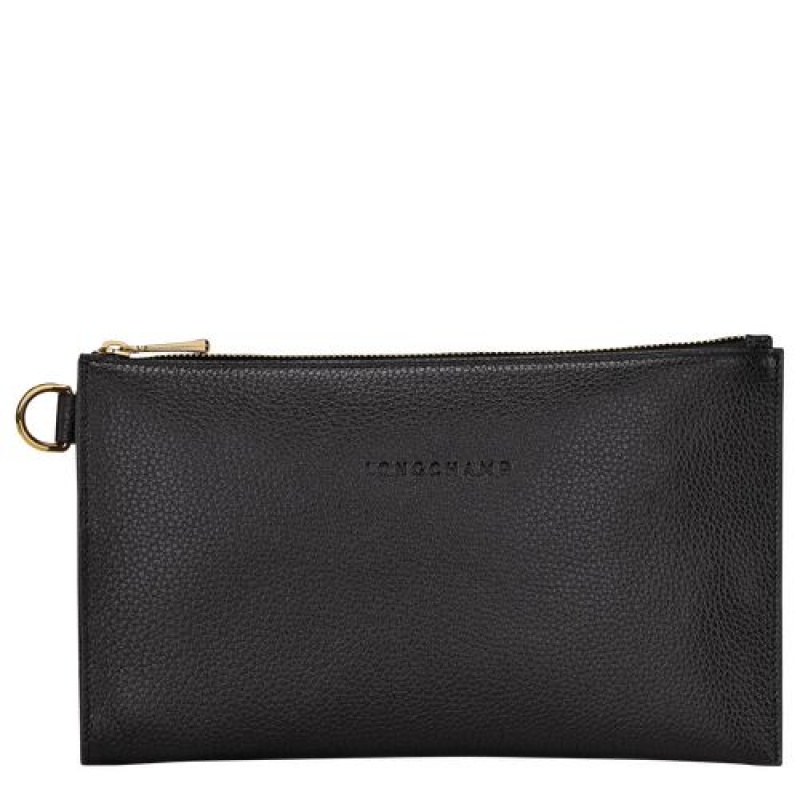 Longchamp Le Foulonne Pouch Black | OHL-027863