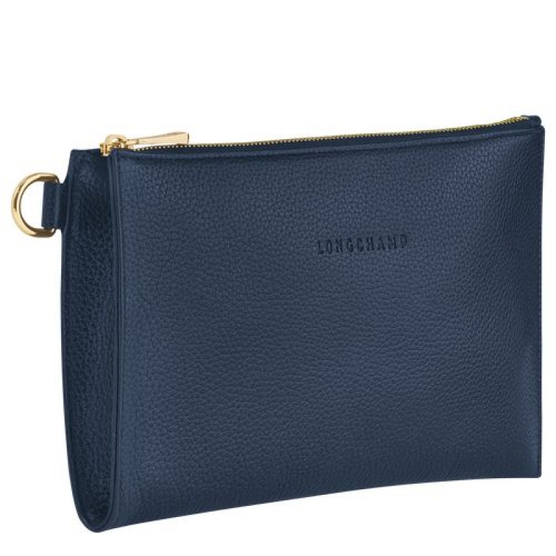 Longchamp Le Foulonne Pouch Navy | VFB-501238