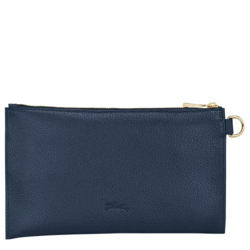 Longchamp Le Foulonne Pouch Navy | VFB-501238