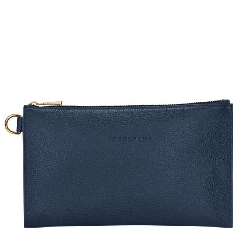 Longchamp Le Foulonne Pouch Navy | VFB-501238