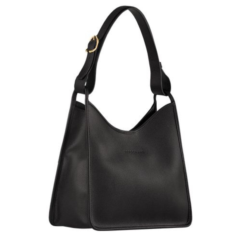 Longchamp Le Foulonne Shoulder bag Black | ZSU-685419