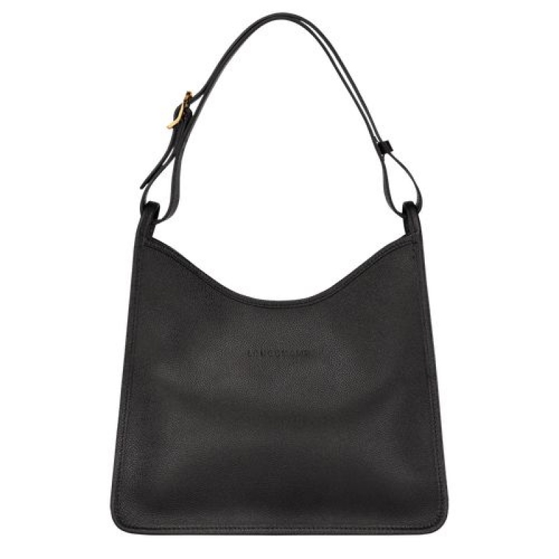 Longchamp Le Foulonne Shoulder bag Black | ZSU-685419