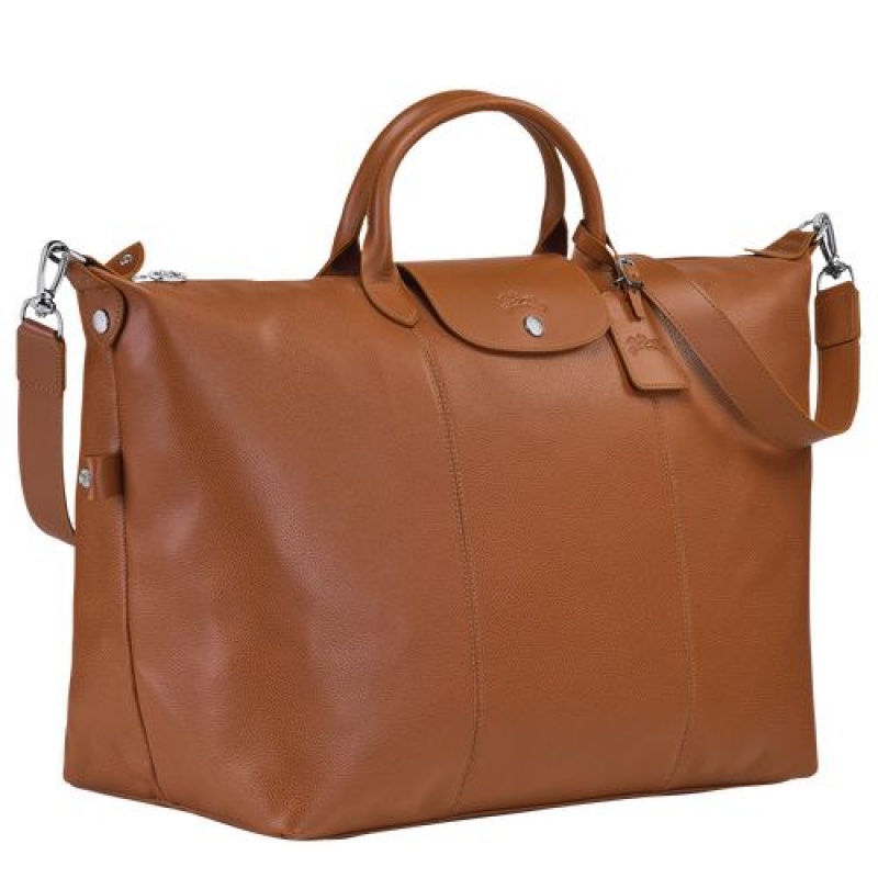 Longchamp Le Foulonne Travel bag L Caramel | FTG-543610