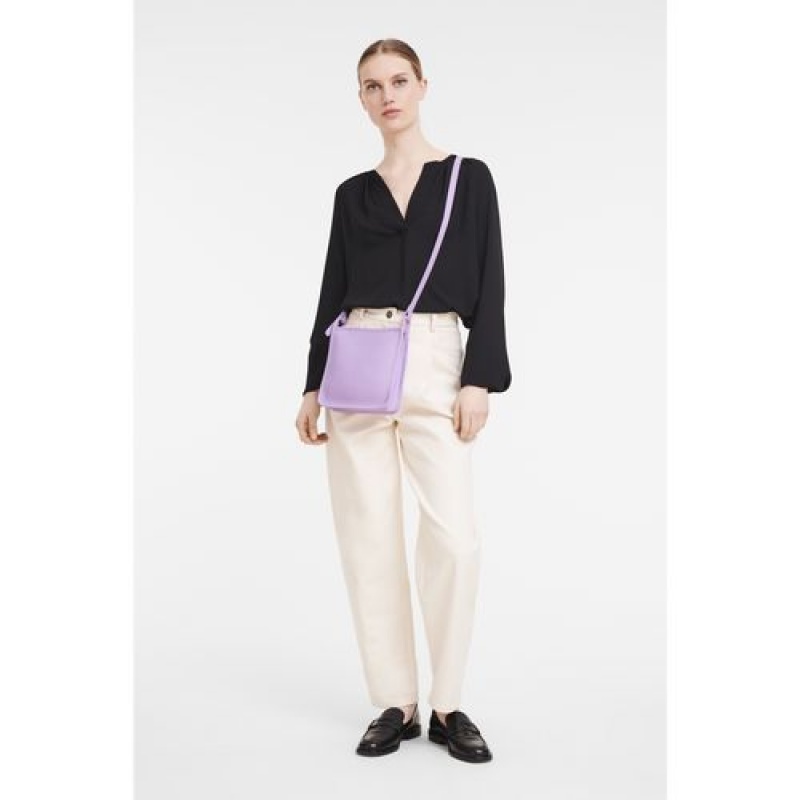 Longchamp Le Foulonne Zipped crossbody bag S Lilac | SLP-267945