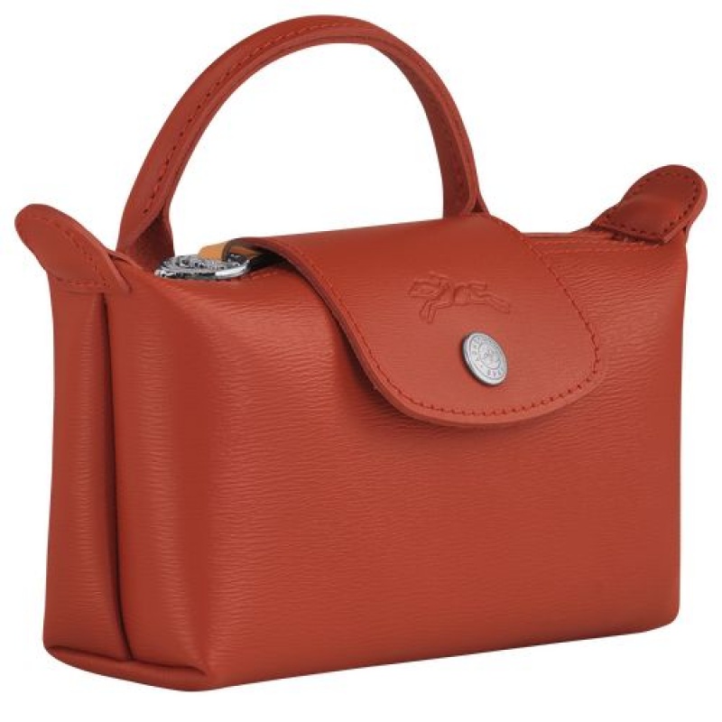 Longchamp Le Pliage City Pouch with handle Terracotta | WKJ-712836