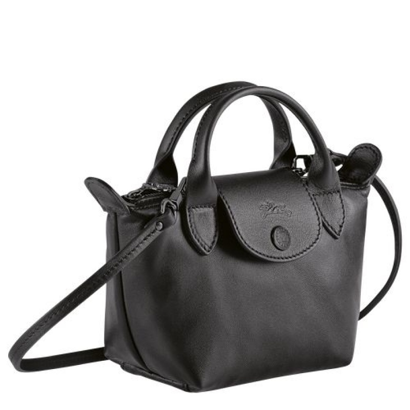 Longchamp Le Pliage Cuir Crossbody bag Black | YFB-618732