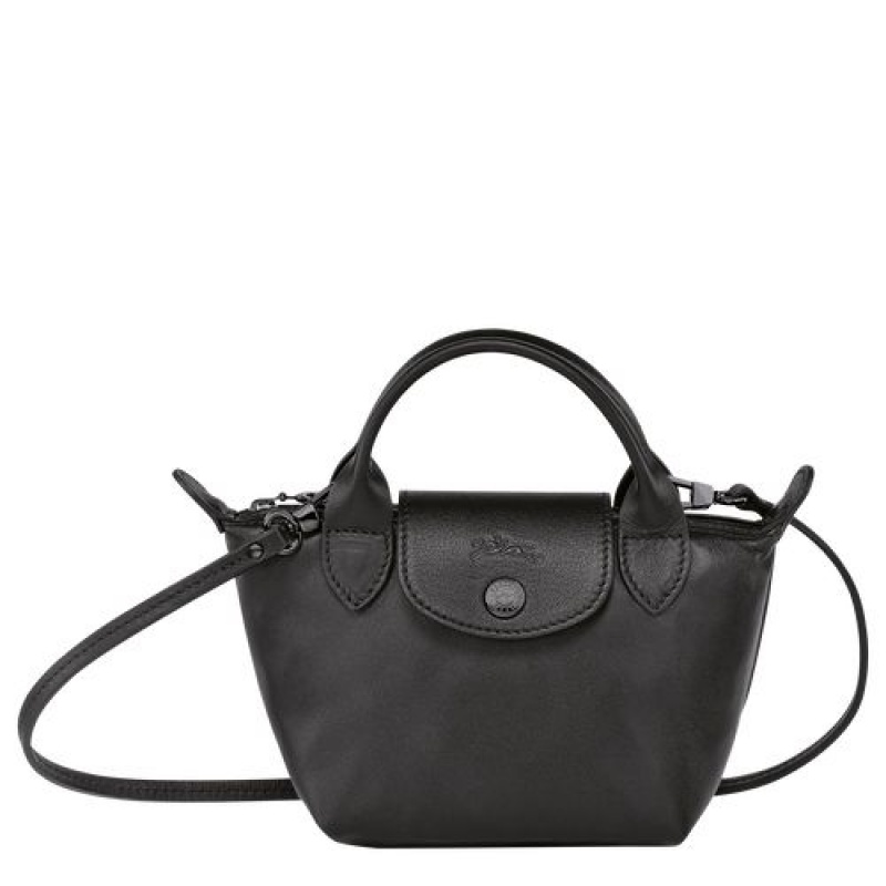 Longchamp Le Pliage Cuir Crossbody bag Black | YFB-618732