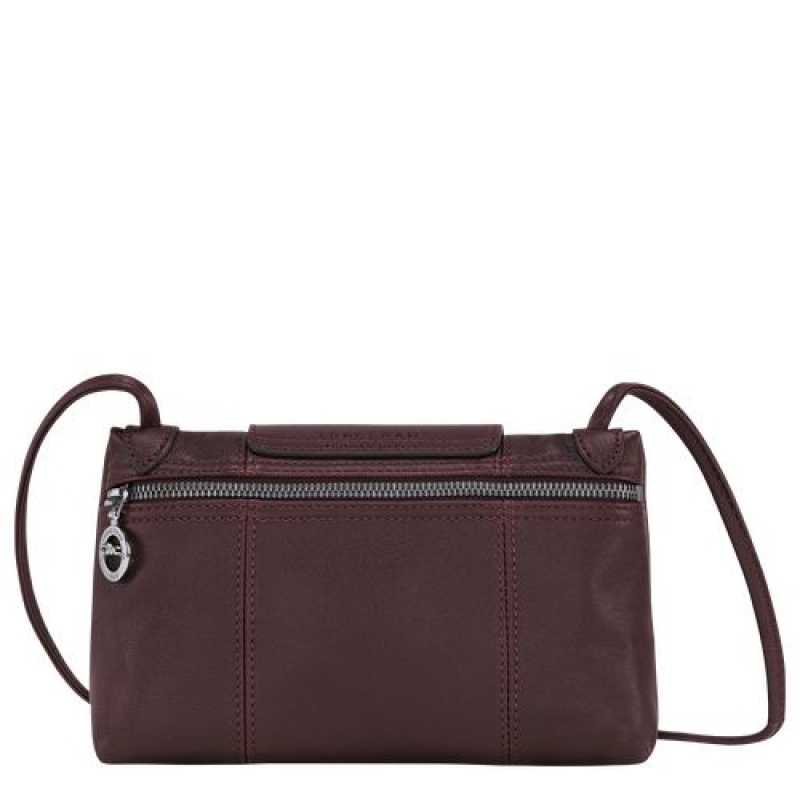 Longchamp Le Pliage Cuir Crossbody bag Burgundy | EIU-429701