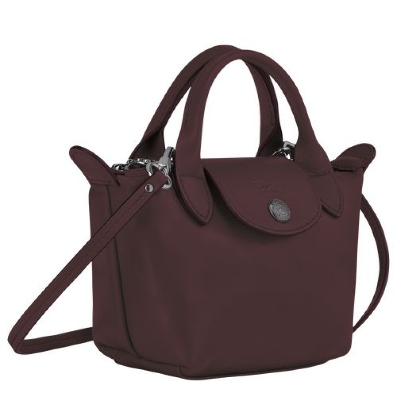 Longchamp Le Pliage Cuir Crossbody bag Burgundy | UOT-352718