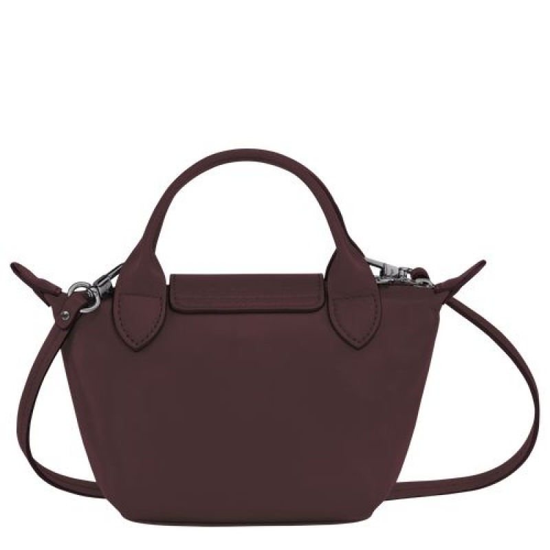 Longchamp Le Pliage Cuir Crossbody bag Burgundy | UOT-352718