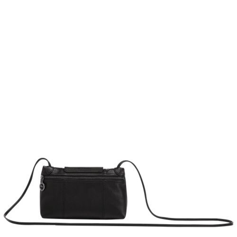 Longchamp Le Pliage Cuir Crossbody bag Black | PFH-842703