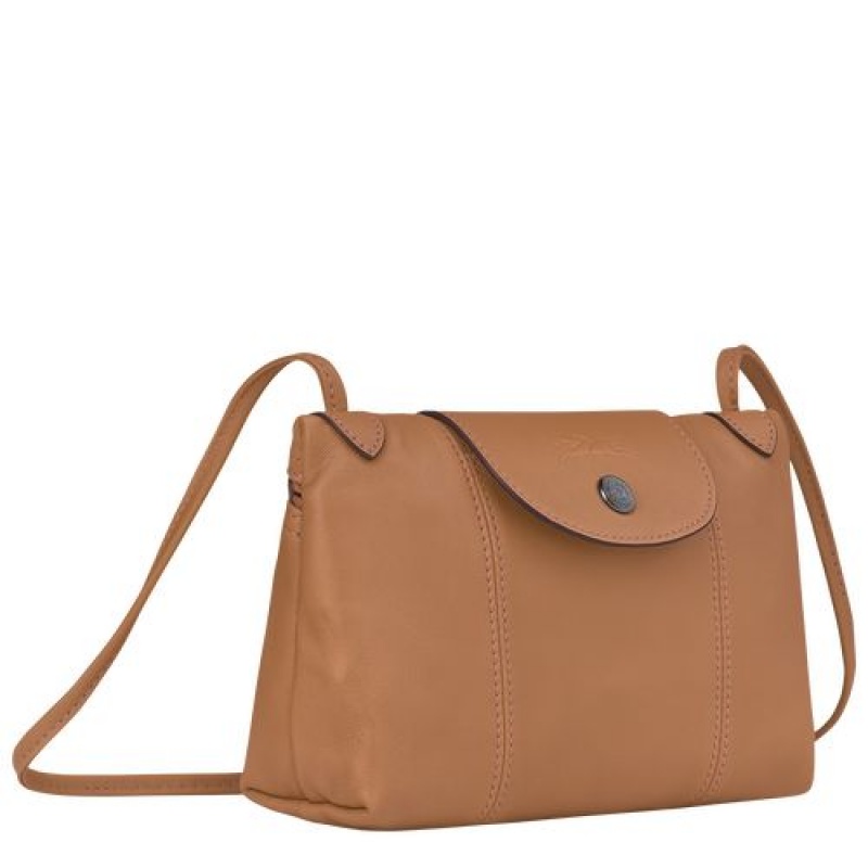 Longchamp Le Pliage Cuir Crossbody bag Hazelnut | TOC-073569