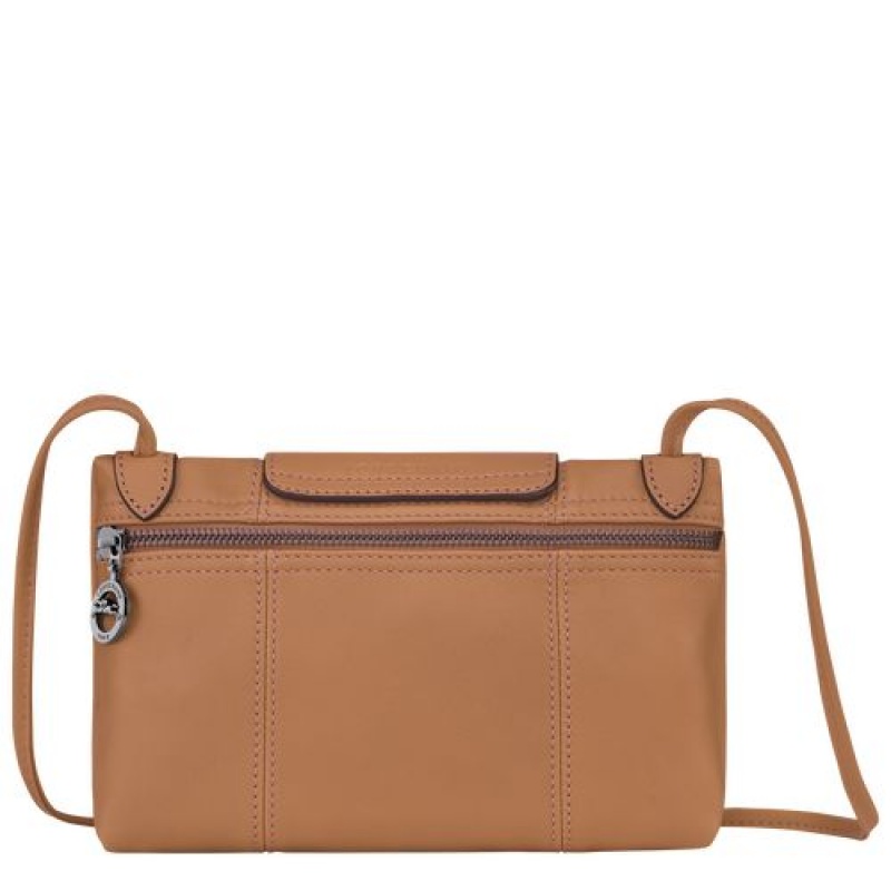 Longchamp Le Pliage Cuir Crossbody bag Hazelnut | TOC-073569