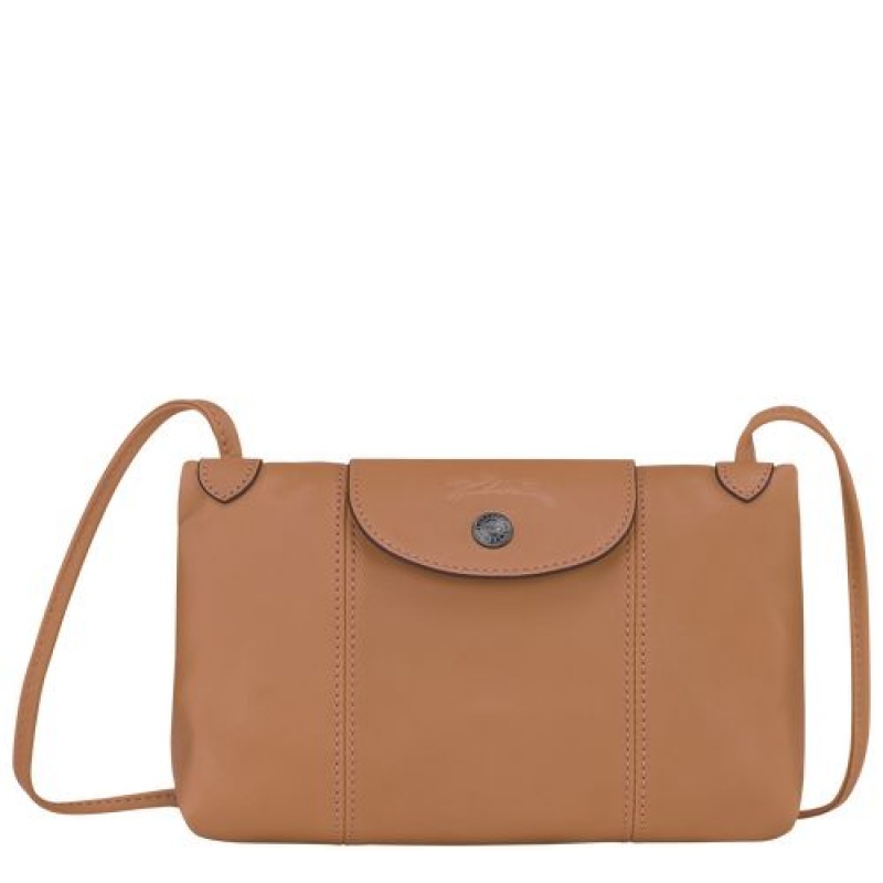 Longchamp Le Pliage Cuir Crossbody bag Hazelnut | TOC-073569