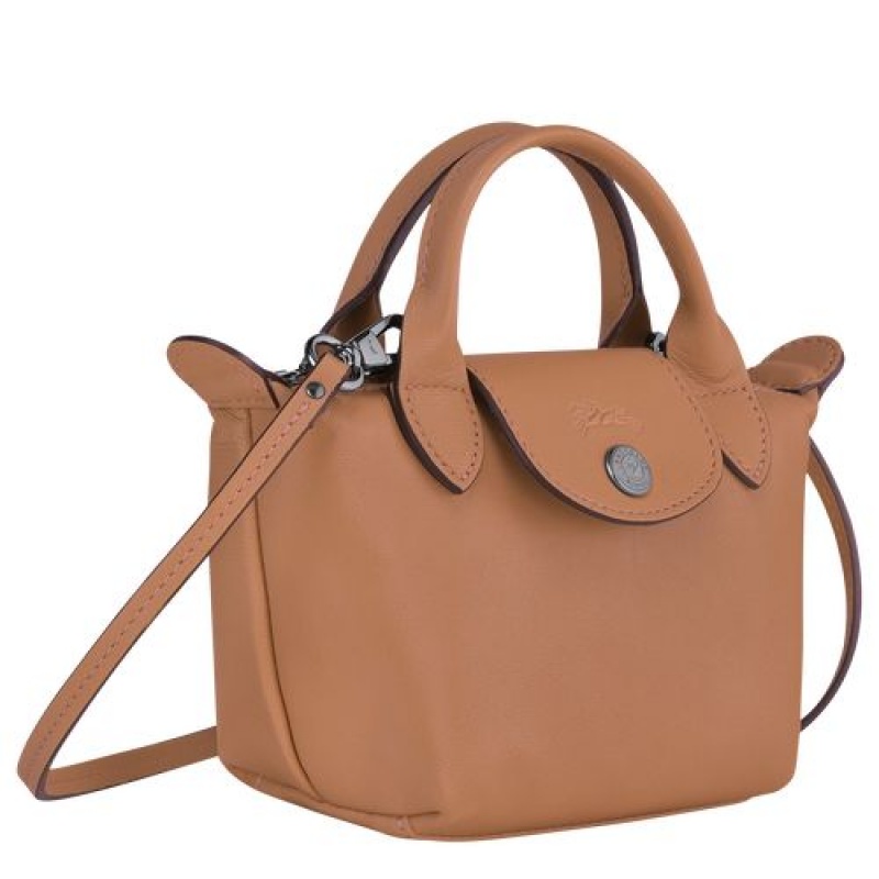 Longchamp Le Pliage Cuir Crossbody bag Hazelnut | NHR-298674