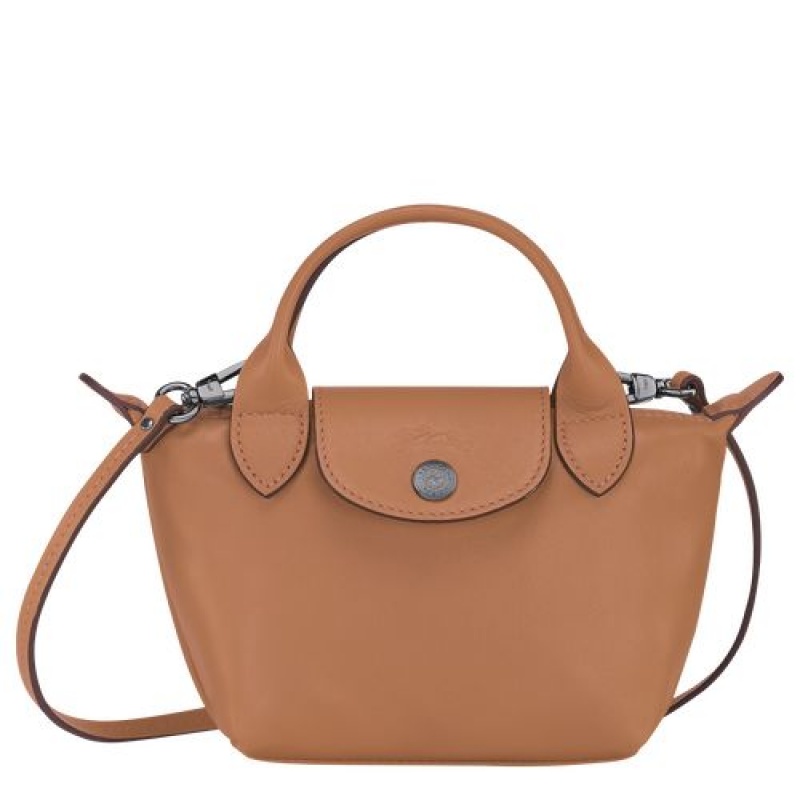 Longchamp Le Pliage Cuir Crossbody bag Hazelnut | NHR-298674