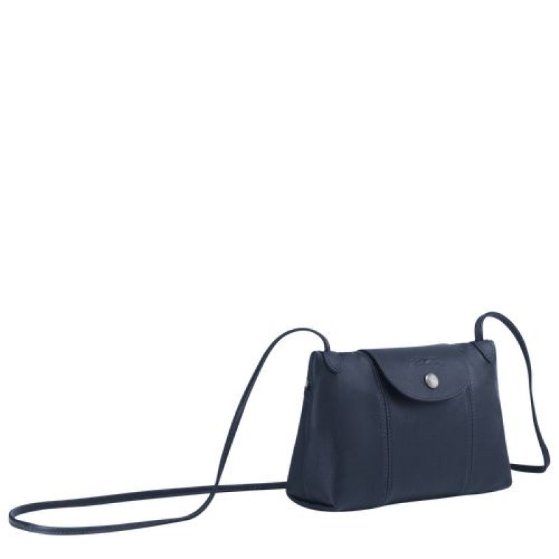 Longchamp Le Pliage Cuir Crossbody bag Navy | HWN-873961