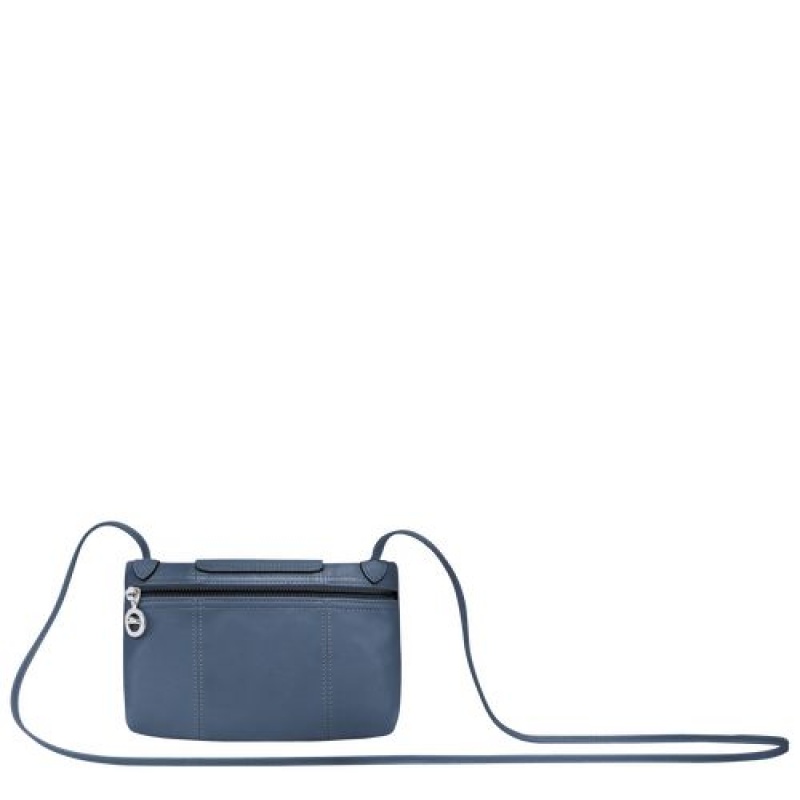 Longchamp Le Pliage Cuir Crossbody bag Pilot Blue | ZCA-168305