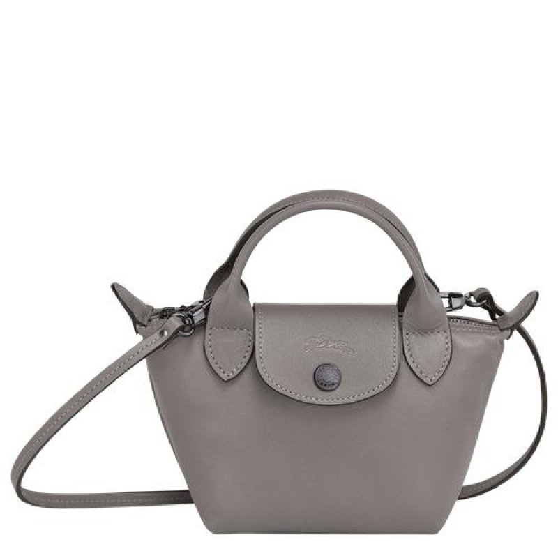 Longchamp Le Pliage Cuir Crossbody bag Turtledove | CEB-603458