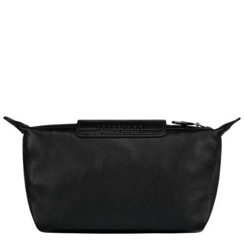 Longchamp Le Pliage Cuir Pouch Black | WIV-356128