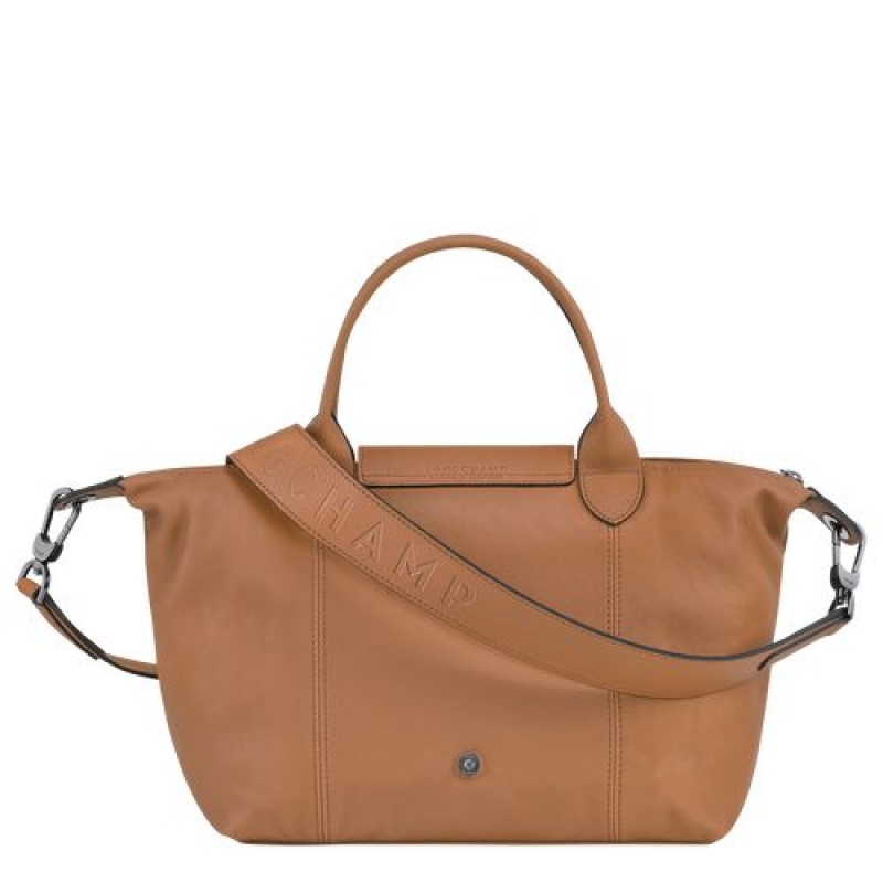 Longchamp Le Pliage Cuir Top handle bag S Hazelnut | UPE-482537