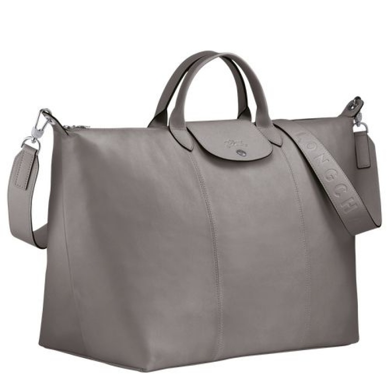 Longchamp Le Pliage Cuir Travel bag L Turtledove | HBD-103679