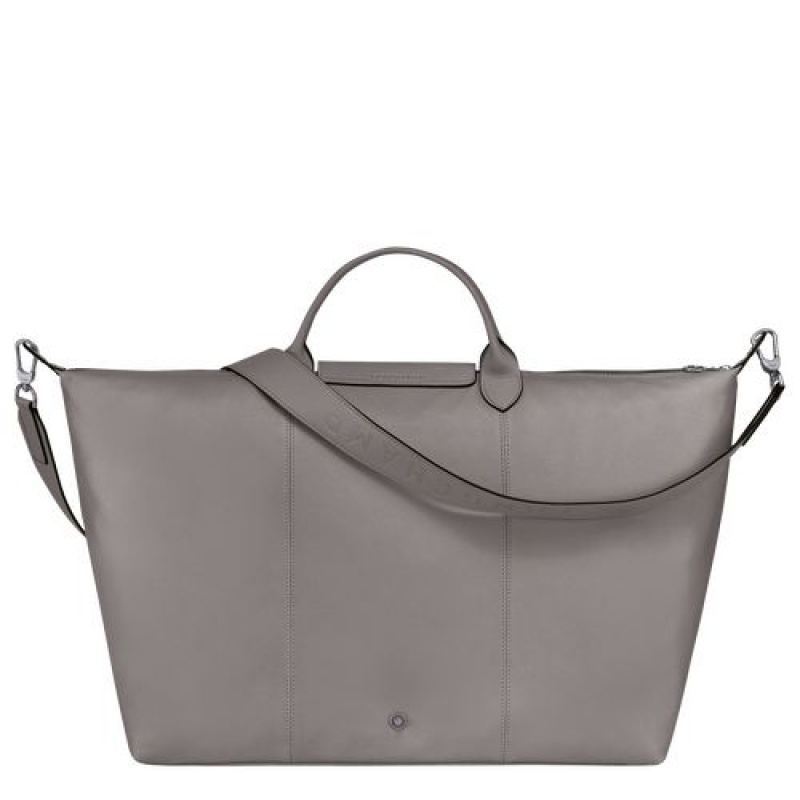 Longchamp Le Pliage Cuir Travel bag L Turtledove | HBD-103679