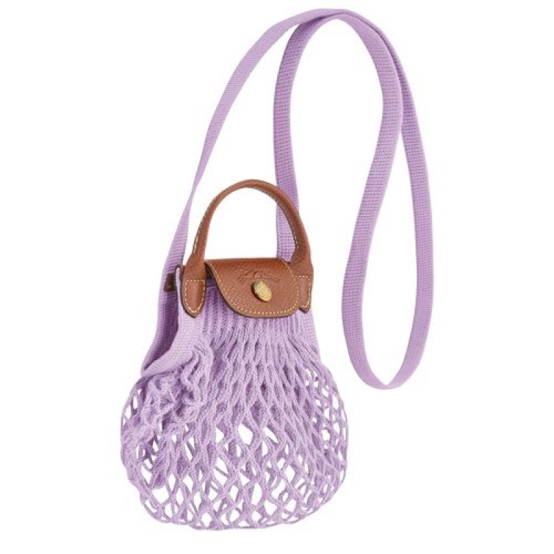 Longchamp Le Pliage Filet Crossbody bag XS Lilac | COZ-094678