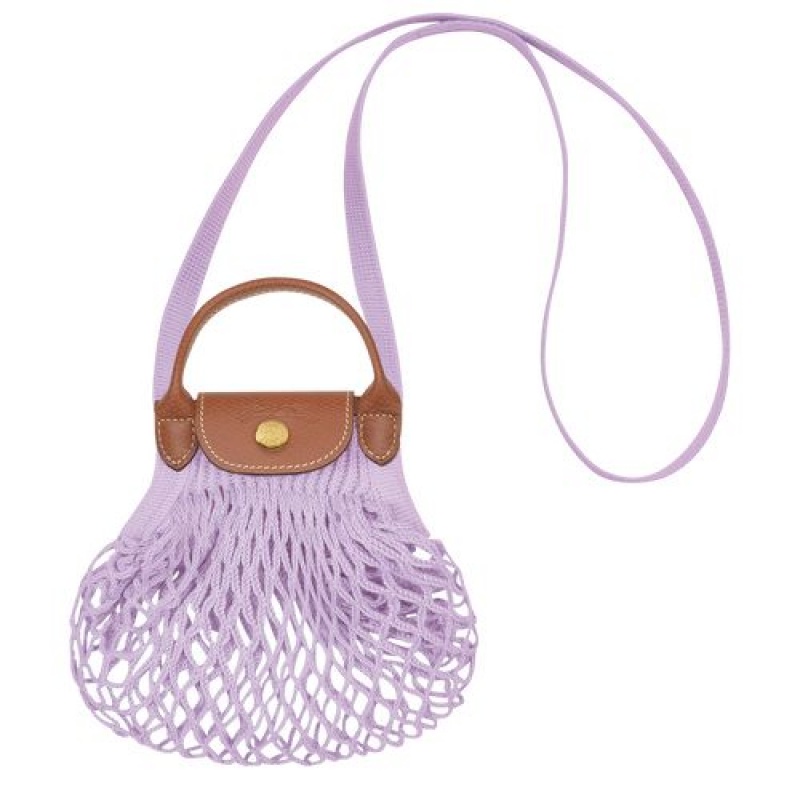 Longchamp Le Pliage Filet Crossbody bag XS Lilac | COZ-094678