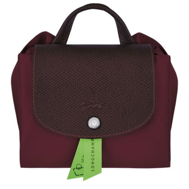 Longchamp Le Pliage Green Backpack Burgundy | PWU-405638