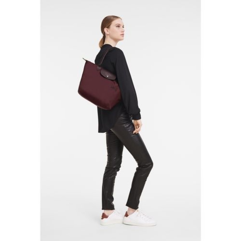 Longchamp Le Pliage Green Shoulder bag S Burgundy | XRC-537208