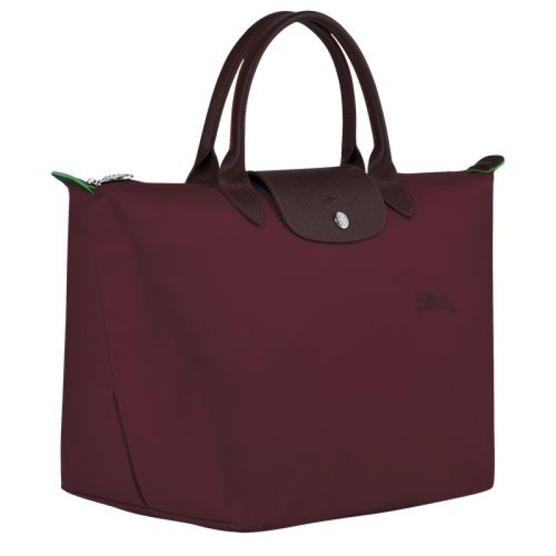 Longchamp Le Pliage Green Top handle bag M Burgundy | FRN-532167